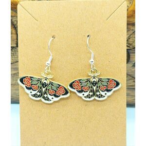 Whimsical Moth Earrings Cottagecore Fairycore Naturecore Boho